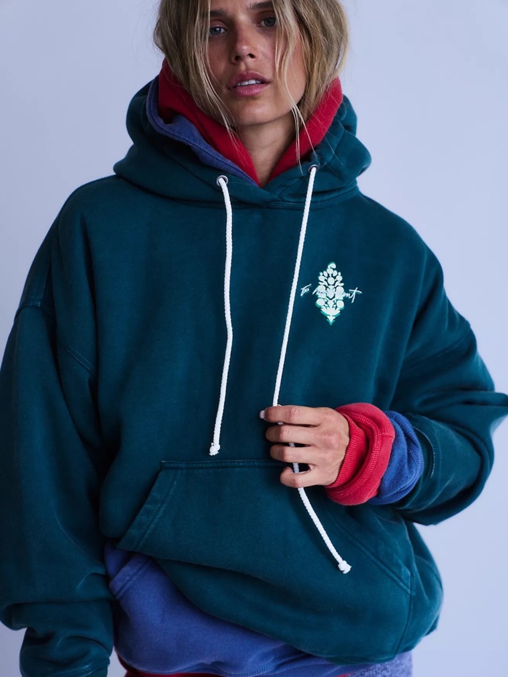 NWT FREE PEOPLE MOVEMENT Final Call Logo Hoodie | Evergreen Combo MSRP $98